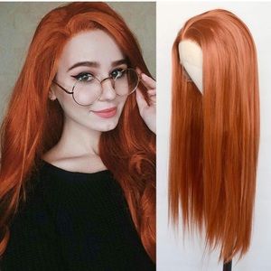 22inch Ginger Long Straight Lace Front Wigs